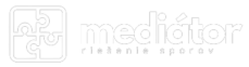 Logo mediátora - riešenia sporov v bielej farbe - Riešenie sporov - mimosúdne riešenie sporov - mediácia